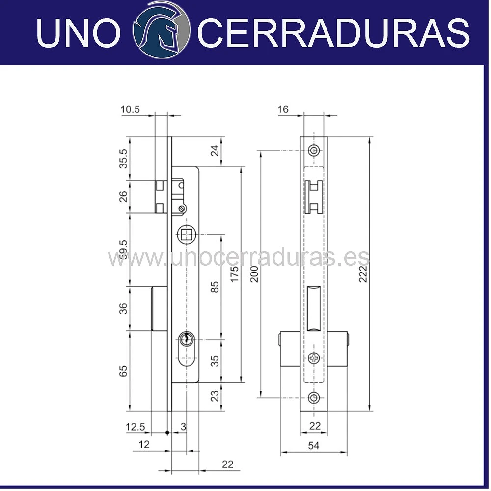 CERRADURA MET EMB 1963 E 12MM CVL