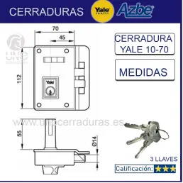 CERRADURA AZBE 10-70 H.N. IZQUIERDA