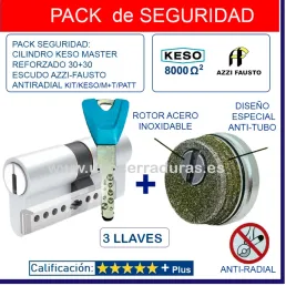 PACK KESO 8000 MASTER REFORZADO 30+30 + ESCUDO AZZI FAUSTO CROMO