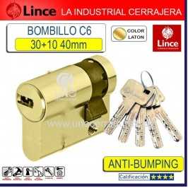 Bombillo C6 LINCE 30X10:40mm Latonado L-larga Antibumping