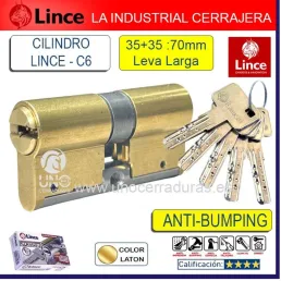 Bombillo C6 LINCE 35X35:70mm Latonado Antibumping