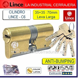 Bombillo C6 LINCE 35X35:70mm Latonado Antibumping
