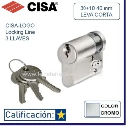 BOMBILLO CISA LOGO 30+10 40 mm LEVA LARGA NIQUEL