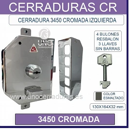 CERRADURA CR 3450 CROMADA IZQUIERDAS