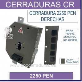 CERRADURA CR 2250 PEN DCHA BOMBILLO PERFIL EUROPEO PINTADA