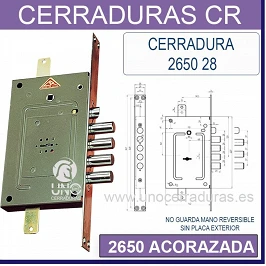 CERRADURA CR 2650/28 ACORAZADA 5 LLAVES