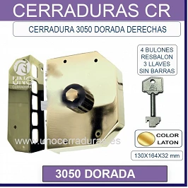 CERRADURA CR 3050 DORADA DERECHA
