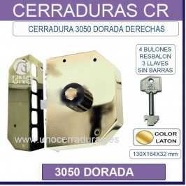 CERRADURA CR 3050 DORADA DERECHA