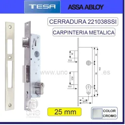 CERRADURA METALICA 2210 PIC/PAL.DES.S/CER 25MM INX 221038SSI