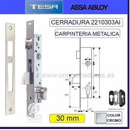 CERRADURA METALICA 2210 PICA/PALAN.BASCU 30MM INOX 2210303AI
