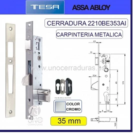 CERRADURA METALICA 2210BE PICA/PAL.BASC.CAJA 15MM E35MM INOX