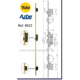 CERRADURA MULTIPUNTO YALE 892280 3P 80x50 45mm