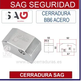 CERRADURA PERSIANA SAG ACERO CROMADO BB6