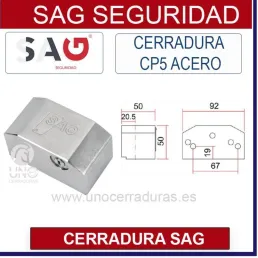 CERRADURA PERSIANA SAG ACERO CROMADO CP5