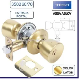 CERRADURA POMO TESA 3502/60-70 LATON MATE