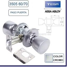 CERRADURA POMO TESA 3505/60-70 CROMO MATE