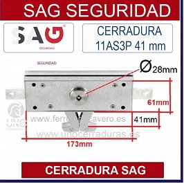 CERRADURA SAG CIERRES PERSIANA 11 AS3P GANCHO 41mm