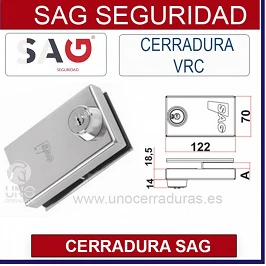 CERRADURA SAG PUERTA CRISTAL ACERO INOXIDABLE VRC