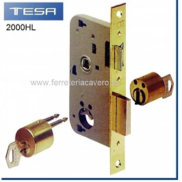 CERRADURA TESA 2000 ENTRADA 40MM CUADRADO LATON 200040HL