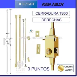 CERRADURA TESA SOBREPONER TS30 3P DERECHAS ACERO ESMALTADO