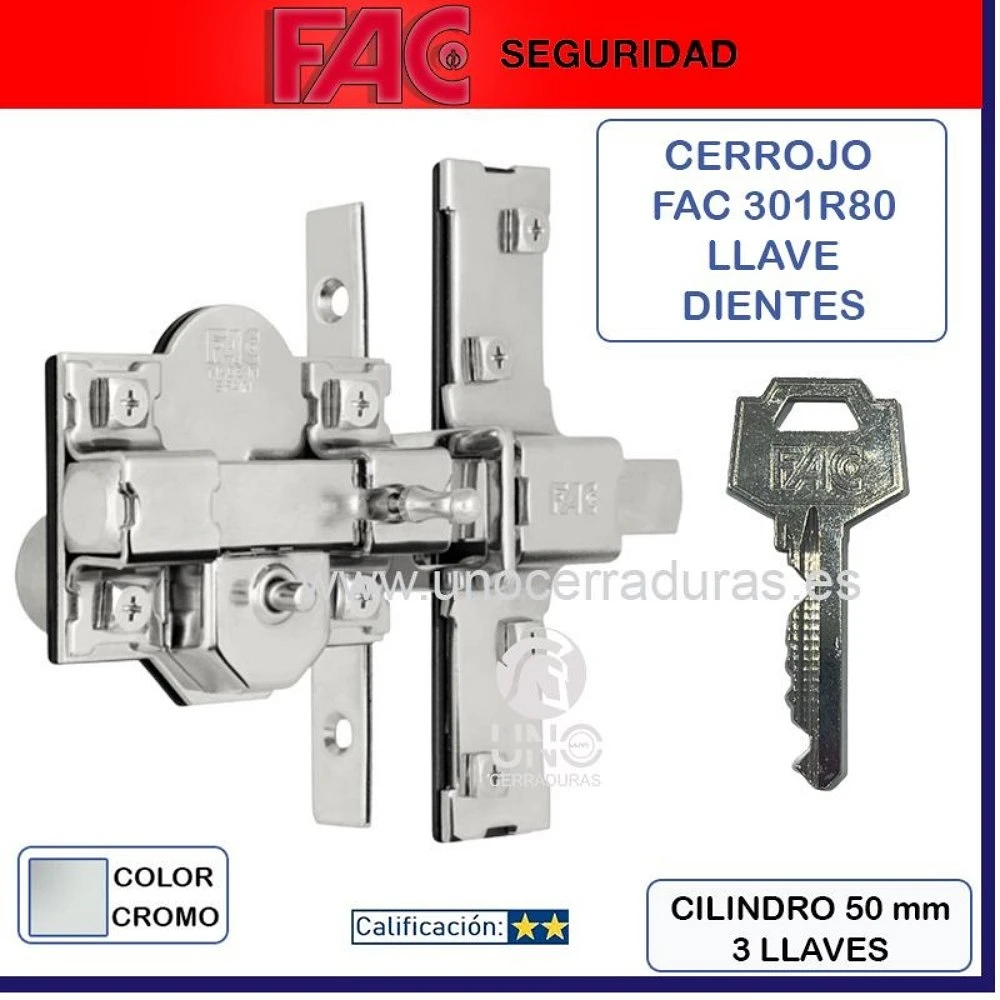 FAC CERROJO 311-R/80 C/C CLASSIC NIQUEL