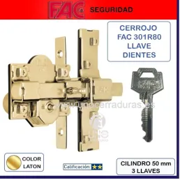 CERROJO FAC 301 R80 ORO 3 LLAVES