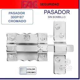 CERROJO FAC PASADOR NIQUEL 300P/87