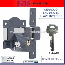 CERROJO FAC PINTADO 91-C/80 MM.