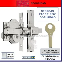 CERROJO FAC SEGURIDAD 301-RP 80 CROMADO