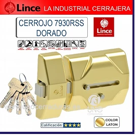 CERROJO LINCE 7930 RSS ANTIBUMPING ORO