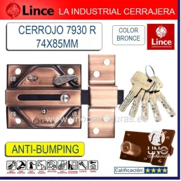 CERROJO LINCE 7930R CL COBRE VIEJO ANTIBUMPING