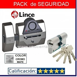 CERROJO LINCE 7930RSA + CILINDRO C6 30+35 CROMADO