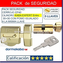 CERROJO SAG EP40 ORO ROTOR KABA enTro 5 LLAVES + CILINDRO 30+30