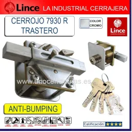 CERROJO SEGURIDAD LINCE 7930 TRASTERO CROMADO