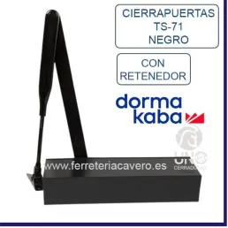 CIERRAPUERTAS DORMA TS-71 BRAZO RETENEDOR NEGRO