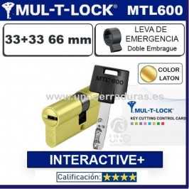 Cilindro 33+33 66mm MTL6002 Interactive+ Lat¢n D/Embrague MULTLOCK