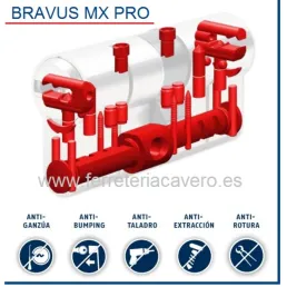 CILINDRO ABUS BRAVUS MX PRO MAGNET 30+30.60mm CROMO