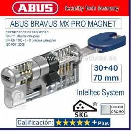 CILINDRO ABUS BRAVUS MX PRO MAGNET 30+40.70mm CROMO