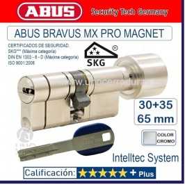 CILINDRO ABUS BRAVUS MX PRO MAGNET POMO 30+35.70mm CROMO