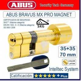 CILINDRO ABUS BRAVUS MX PRO MAGNET POMO 35+35.70mm ORO