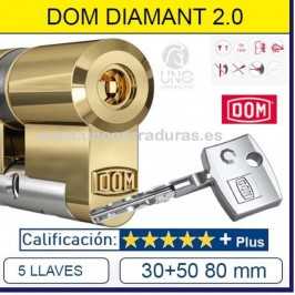 Cilindro DOM DIAMANT 30+50:80mm L.LARGA Lat¢n SKG***