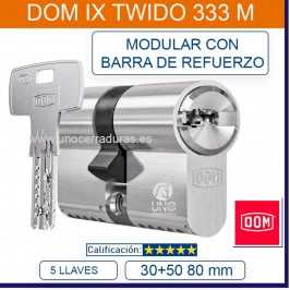 CILINDRO DOM IX Twido 333M 30+50:80mm VdS BZ+SKG Cromo