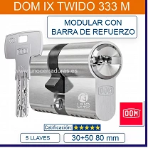 CILINDRO DOM IX Twido 333M 30+50:80mm VdS BZ+SKG Cromo