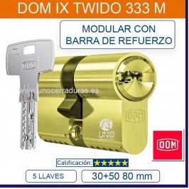 CILINDRO DOM IX Twido 333M 30+50:80mm VdS BZ+SKG Laton