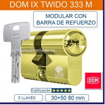 CILINDRO DOM IX Twido 333M 30+50:80mm VdS BZ+SKG Laton