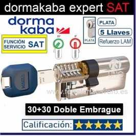 CILINDRO DORMA KABA ExperT pluS LAM Doble Embrague SAT SERVICIO 30+30 60mm CROMO