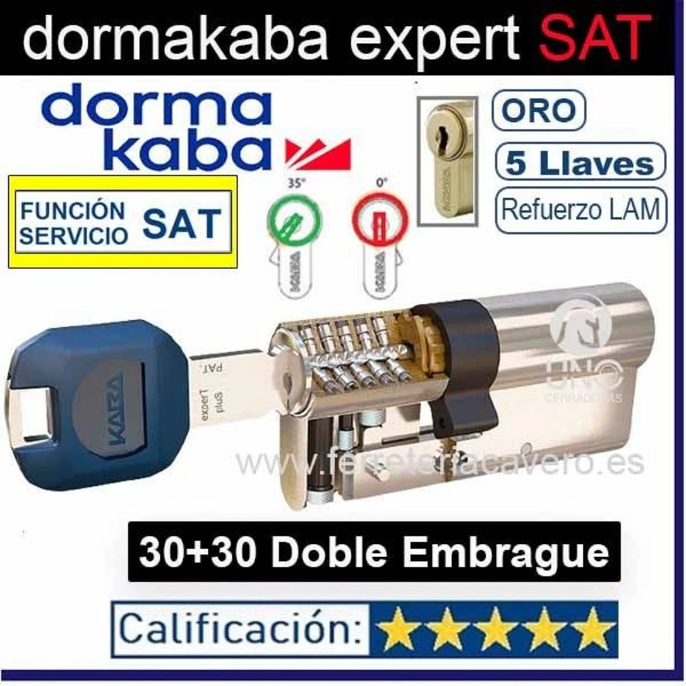 KABA ExperT pluS LAM SAT SERVICIO 30+30 60mm LATON