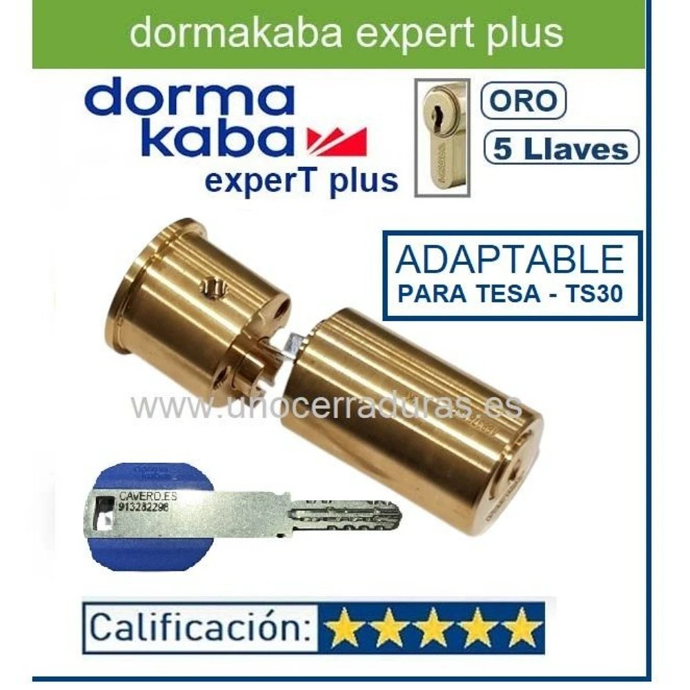 Cilindro Kaba Expert plus Pomo extreme protection (Latón, 30X30)