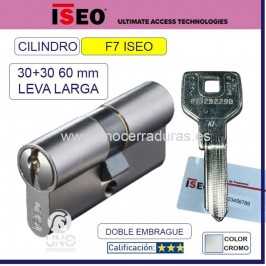 Cilindro ISEO F7 MULTI 30+30:60mm LEVA LARGA CROMO