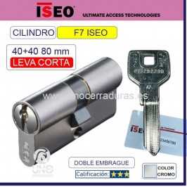 Cilindro ISEO F7 MULTI 40+40:80mm LEVA CORTA CROMO